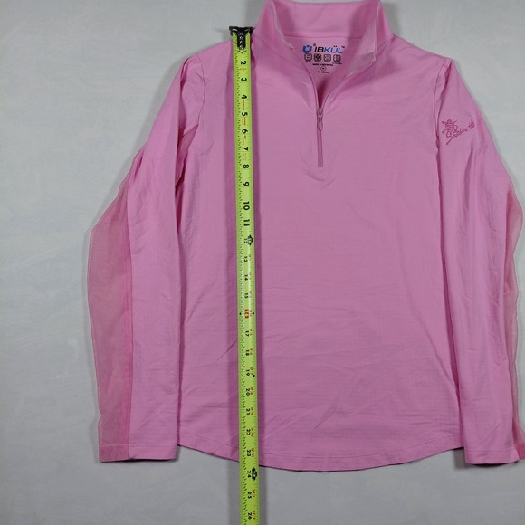 IBKUL Womens Pink Long Sleeve Quarter Zip Golf Shirt Southern Hills UPF 50+ M - Picture 9 of 14